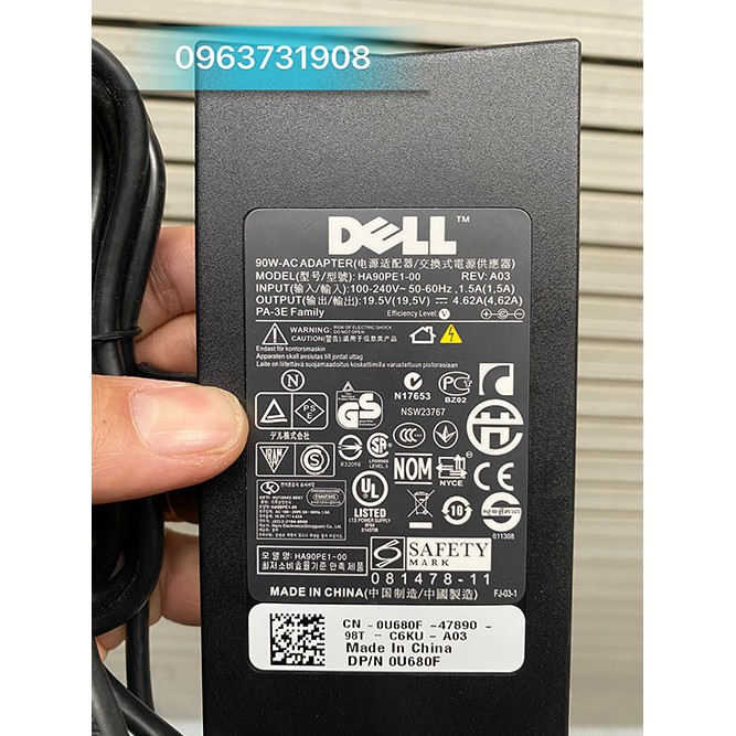 Sạc laptop Dell Studio 1537 1555 zin theo máy