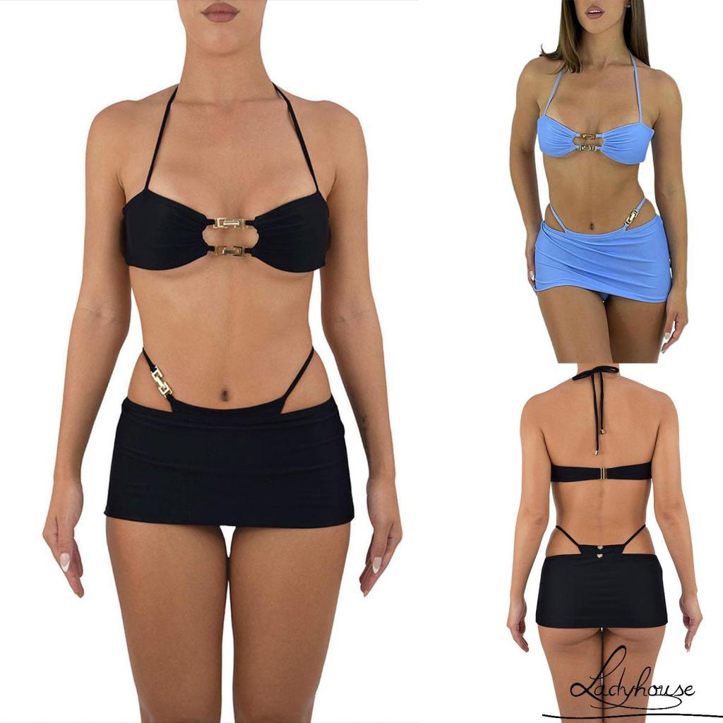 Set Áo Hai Dây + Chân Váy + Áo Khoác Ngoài Thời Trang Nữ