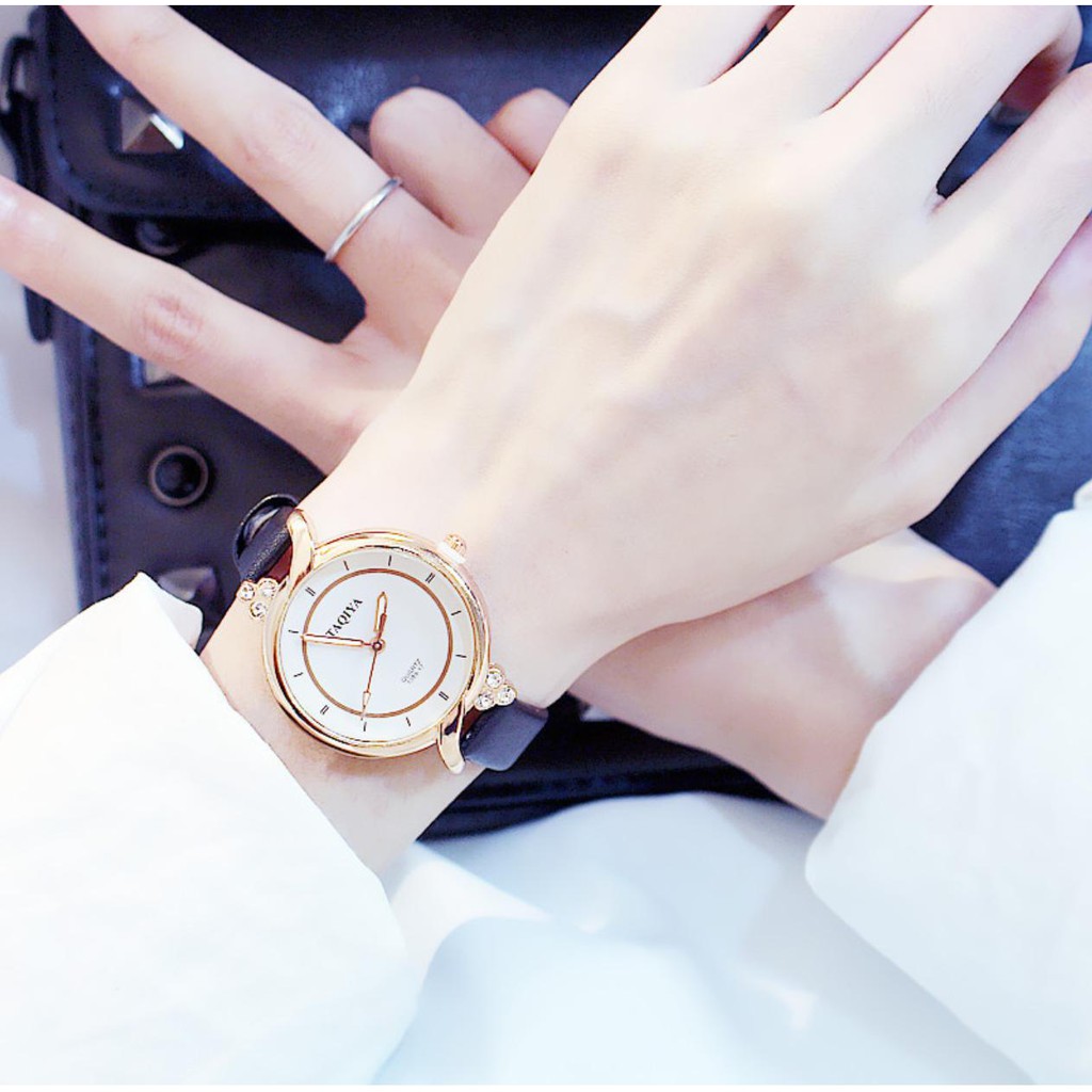 DHD199 [CỰC HOT] ĐỒNG HỒ NỮ DÂY DA TAQIYA ĐÍNH ĐÁ 3 MÀU CÁ TÍNH SIÊU ĐẸP | BigBuy360 - bigbuy360.vn