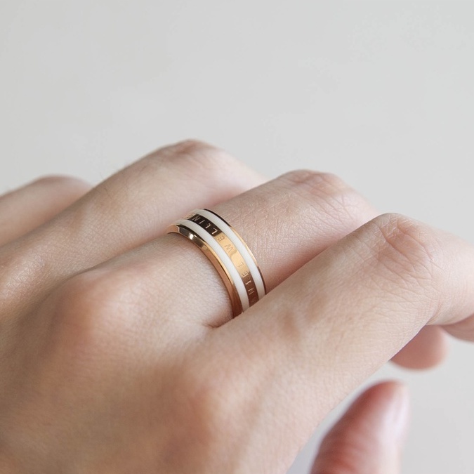 Nhẫn Daniel Wellington Classic Emalie Ring Satin White DW Ring Chính Hãng - OtisWatch