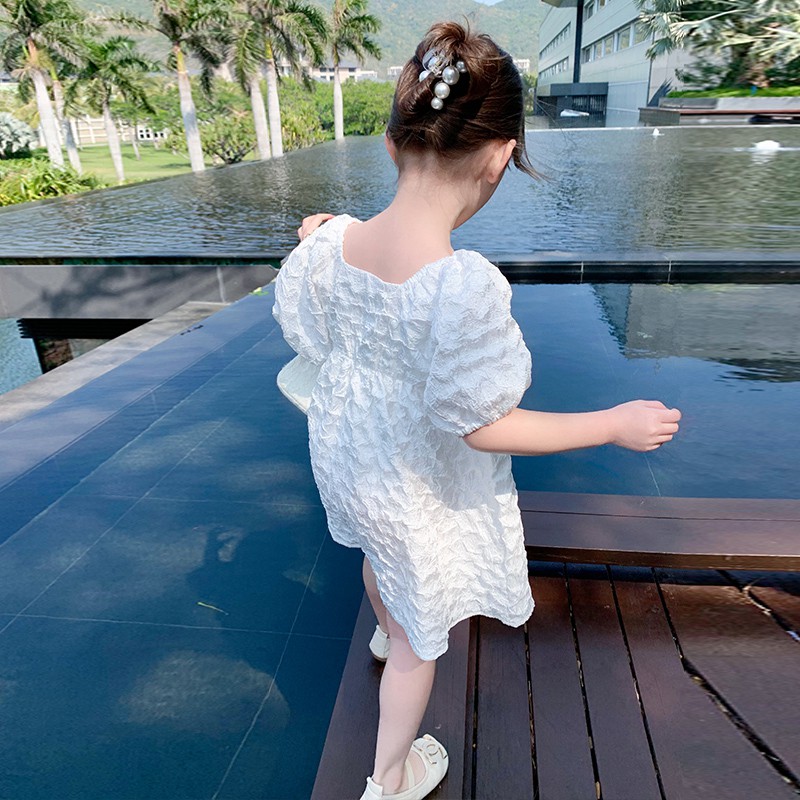 Đầm công chúa tay phồng thời trang mùa hè dành cho bé gái