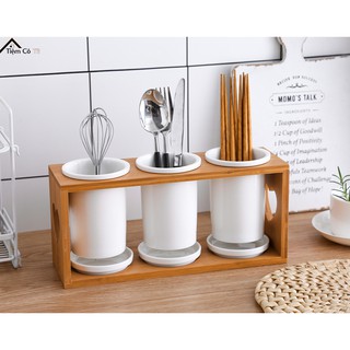 Set ống đựng đũa trắng trơn