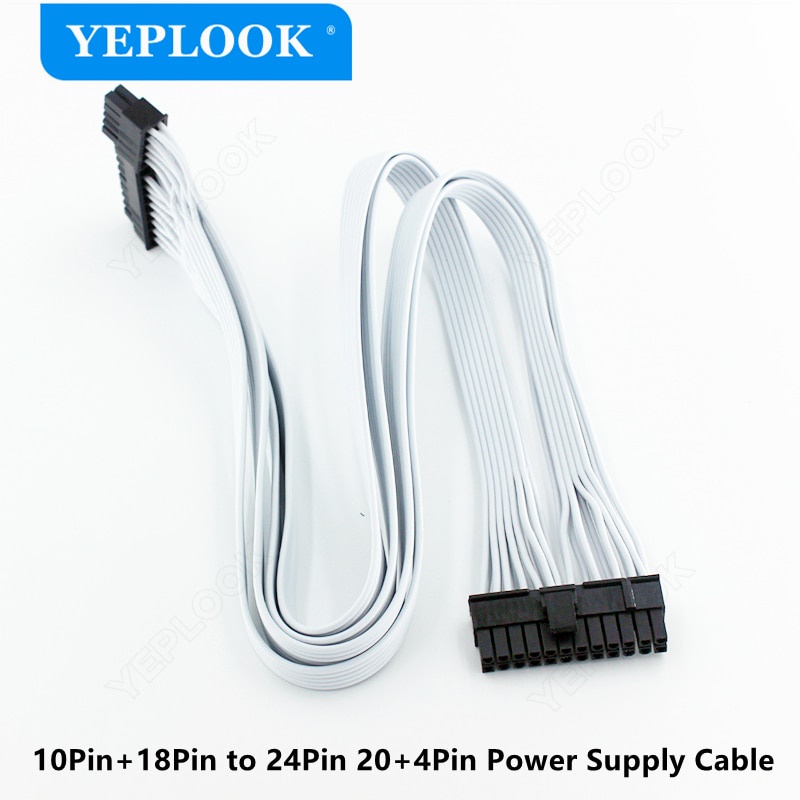 Cáp cấp nguồn 10Pin + 18Pin đến 24Pin 20 + 4Pin được bọc cho Corsair RM750x RM850x RM1000i Phiên bản