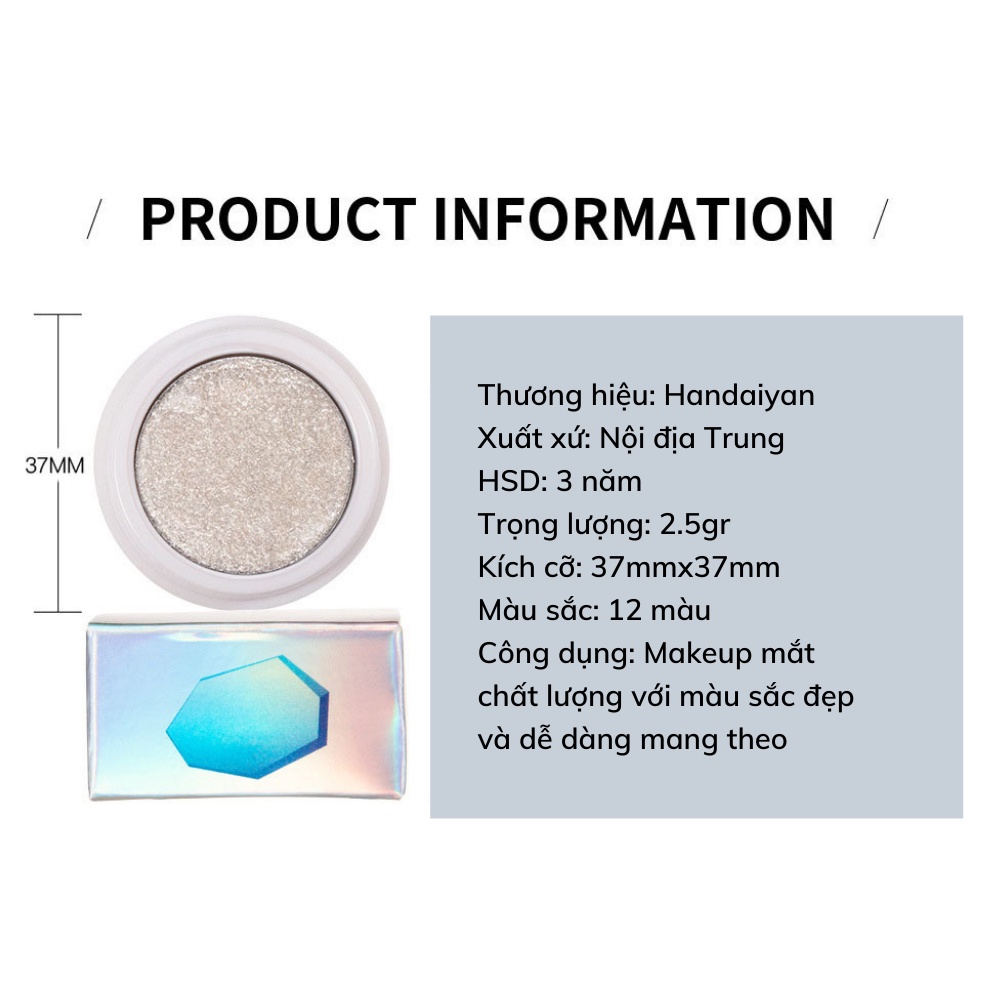Phấn Mắt Lẻ Nhiều Màu Tự Chọn HANDAIYAN MASHED POTATOES EYE SHADOW Bền Màu Nội Địa Trung 2.5G  JP2