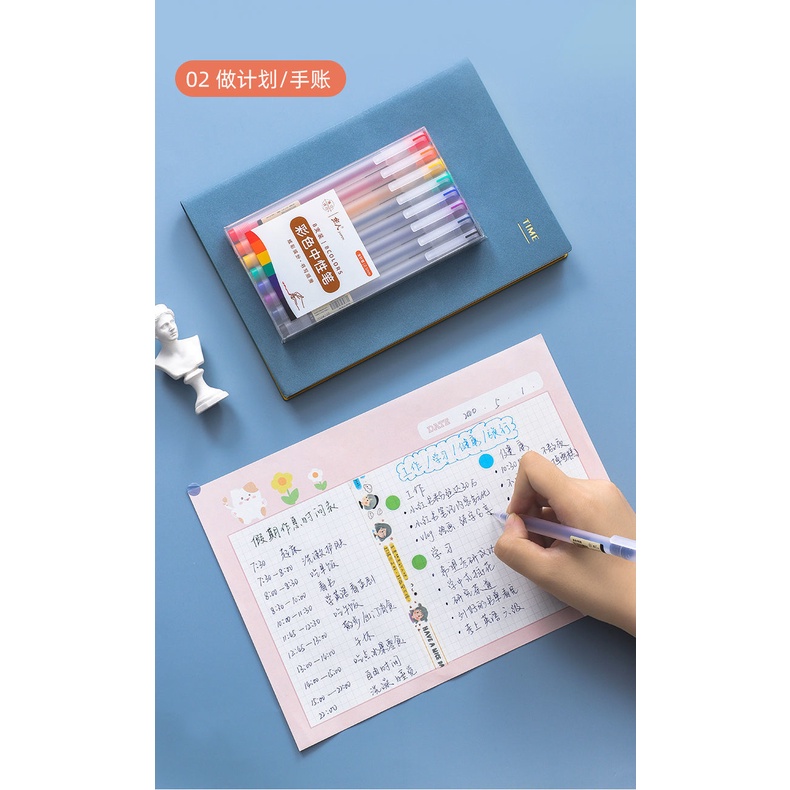 Bộ 8 bút gel văn phòng phẩm với màu sắc bắt mắt chất lượng cao