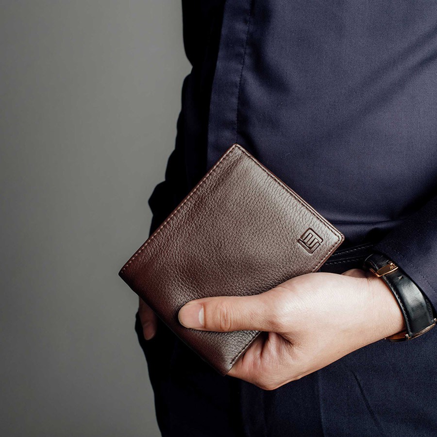 Ví Da Bò Nam LAFORCE Dáng Ngang VLAN-22N Tặng Đón Gót TIện Lợi