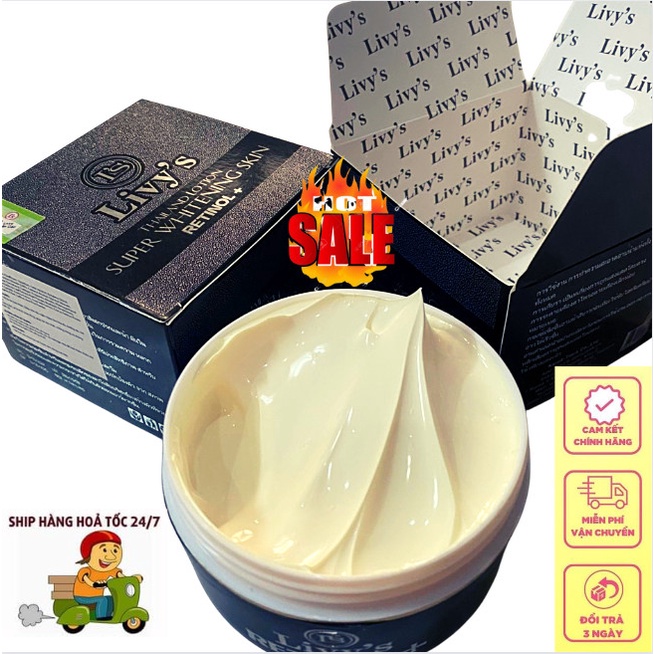 Kem Body Livy's Đen RETINOL  Chính Hãng Kem Dưỡng Trắng Da Toàn Thân 250gr mẫu mới 2022