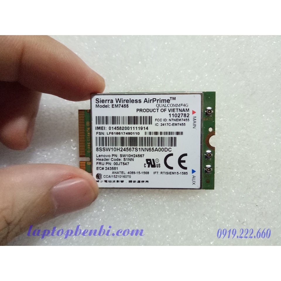 Card WWAN 4G Lenovo ThinkPad EM7455 4G LTE dùng cho L460, L560, P50, P70,T460,T460p,T570,X260