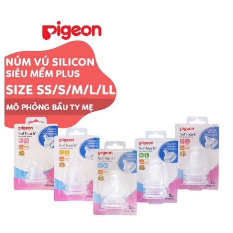 1 Núm Ti Pigeon Softtouch Cho Bình Cổ Rộng
