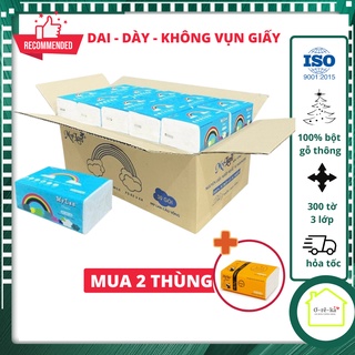 Giấy ăn cầu vồng thùng 30 gói Milan 3 lớp, chính hãng siêu dai không tan trong nước dùng lau tay,lau miệng - Oreka