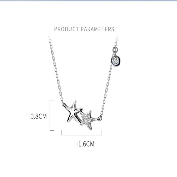 Dây chuyền bạc Ý s925 couple ngôi sao 5 cánh D4854 - AROCH Jewelry