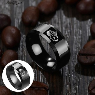 Nhẫn đen bằng hợp kim in họa tiết trái tim cho nam