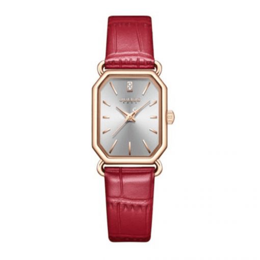 Đồng Hồ Nữ JA-1356B Julius Hàn Quốc Dây Da (Đỏ)