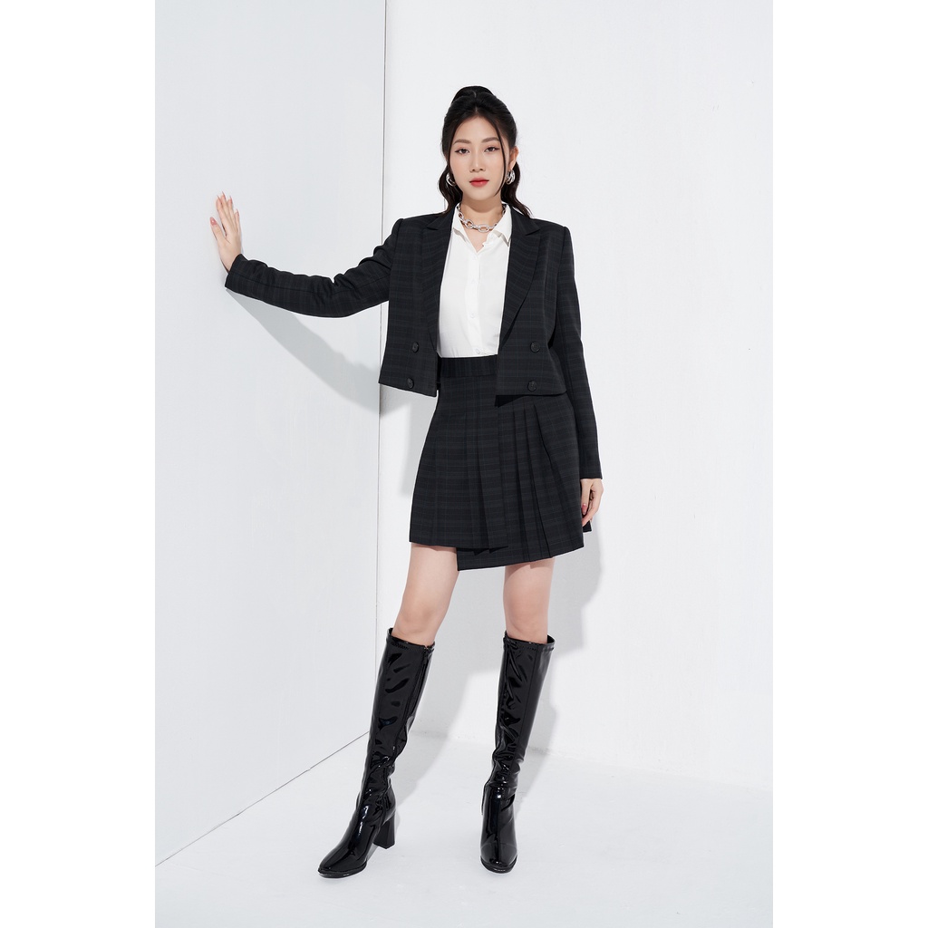 Áo blazer kẻ nữ tay dài dáng ngắn LADY ME by Eva de Eva 21AKGO008K