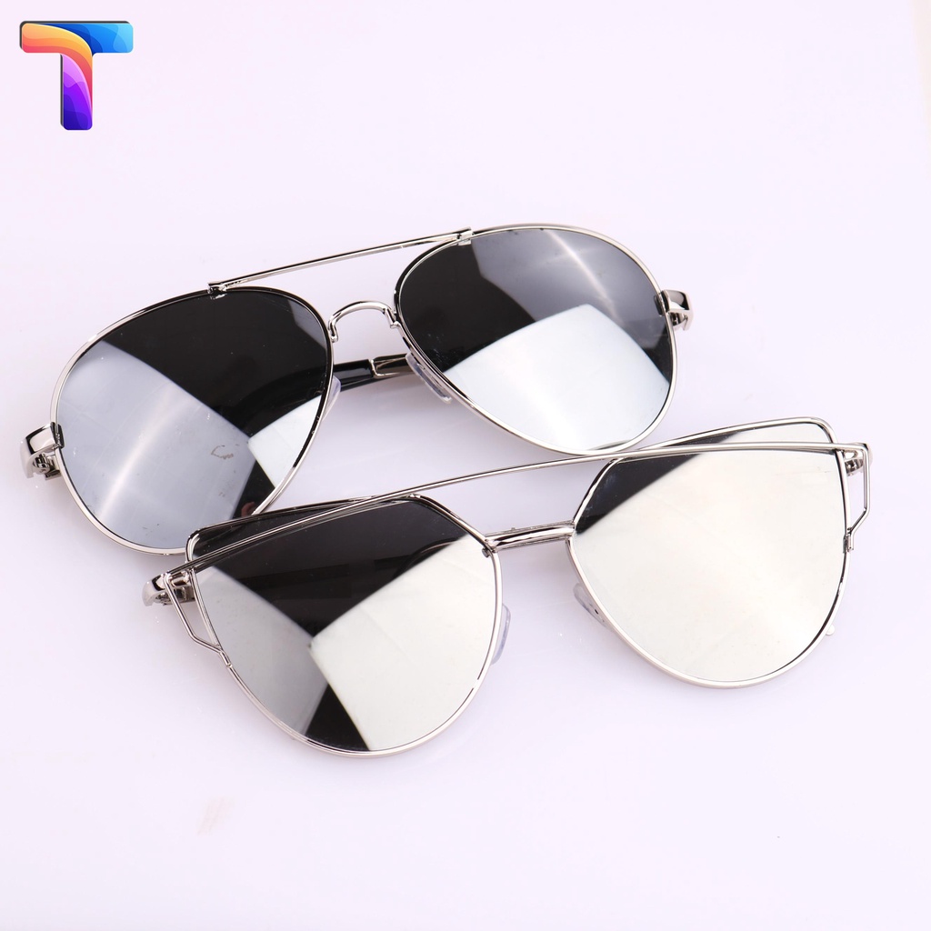 Kính râm tráng gương Aviator 0017  [ tặng kèm hộp ]