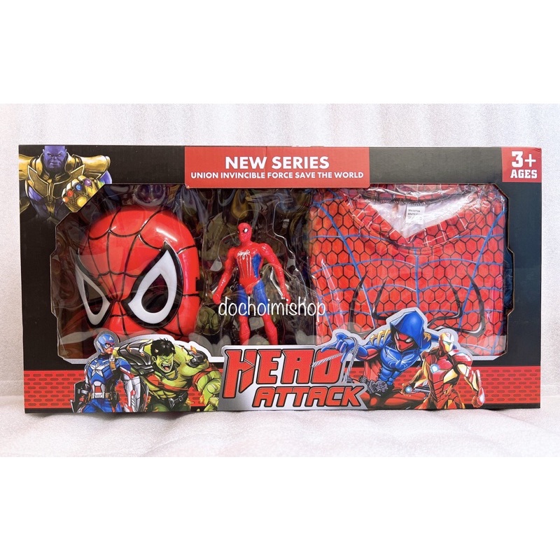 Mặt nạ Khiên Áo Mô hình Người Nhện Spiderman 3041 Có Đèn