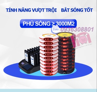 Bộ 16 thẻ rung ivn030 tự phục vụ khi đồ ăn uống làm xong thẻ chip order cho quán trà chanh trà sữa cà phê nhà hàng