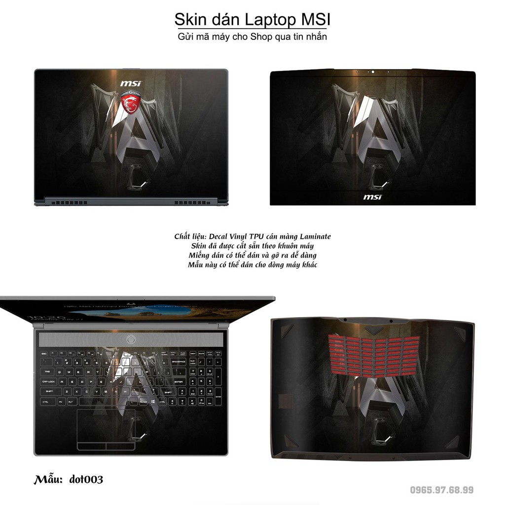 Skin dán Laptop MSI in hình Dota 2 (inbox mã máy cho Shop)