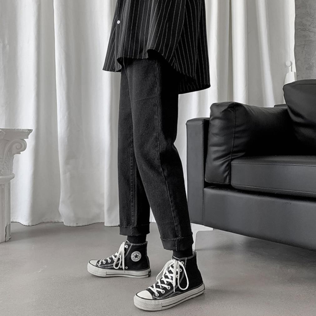 [Tiền Nào Của Đấy]Quần Jean Baggy Nam Ống Rộng Màu Đen Hàn Quốc Hot Trend 2021-B01 | BigBuy360 - bigbuy360.vn