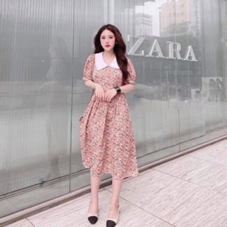 Váy hoa nhí cổ sen 4 màu