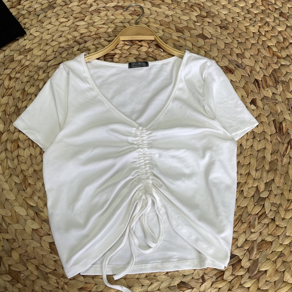 Áo Croptop Nữ Bigsize Rút Dây Chất Vải Loại 1 Lên Phom Dễ Thương A37