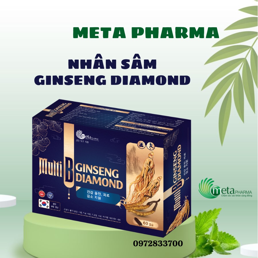 Viên uống nhân sâm, đông trùng hạ thảo Hàn Quốc MUTI B GINSENG DIAMOND 60 viên