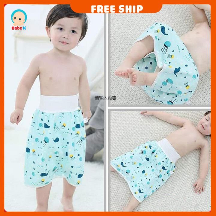 Quần tã Cotton chống thấm 360 độ, quần bỏ bỉm cho bé từ 0 - 5 tuổi có thể giặt sạch