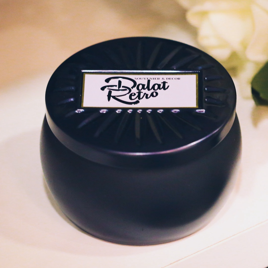 Nến thơm Dalat Retro, 120g, hộp, mẫu hộp thiếc hoa văn, hương city of light