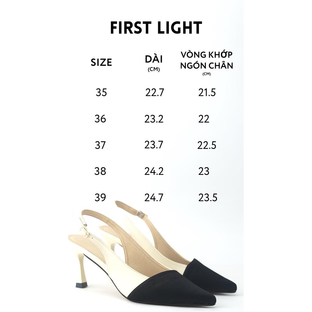 TWOWALK: First Light - Giày Nữ Cao Gót Mũi Nhọn Da Microfiber và Satin Cao Cấp - Màu Kem/ Đen - 7cm