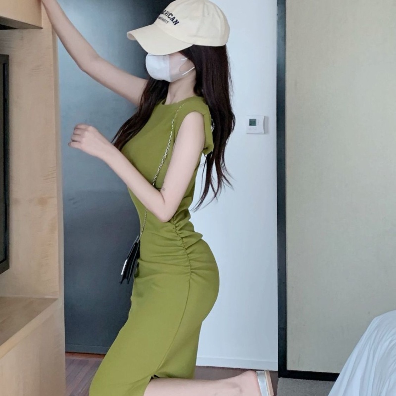 COZOK Đầm Không Tay Xẻ Tà Thời Trang Dành Cho Nữ