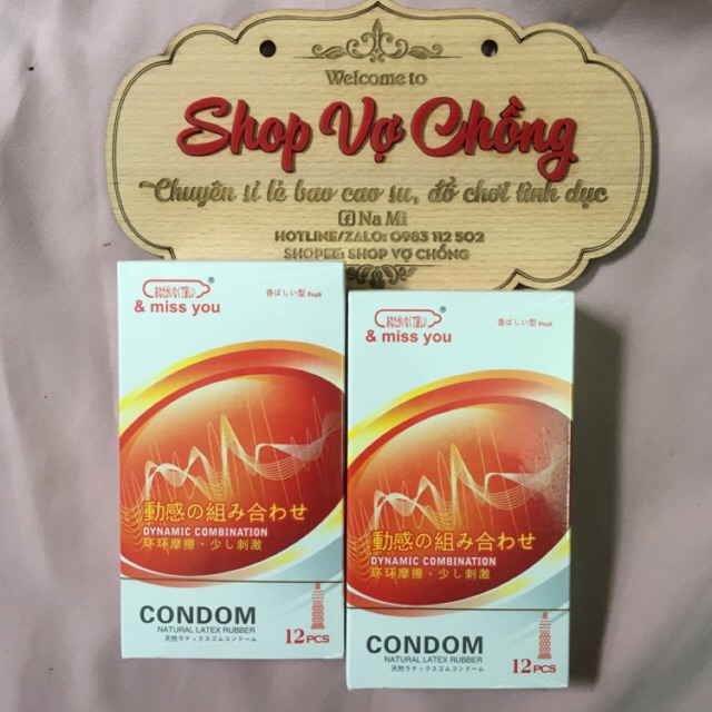 FREESHIP - 2 HỘP Bao cao su Gân - Gai nổi - Mỏng Miss You 12 pcs - Hàng nội địa Nhật 100%