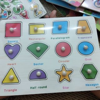 Bảng núm Gỗ cho bé Số, chữ, hình