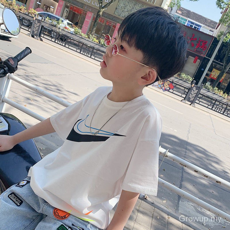 Áo Thun Tay Ngắn Bằng Cotton Thời Trang Mùa Hè Hàng Mới 2021 Dành Cho Bé Trai