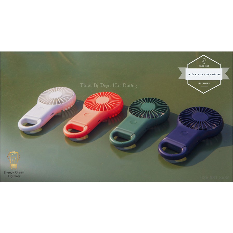 Quạt Mini Cầm Tay Tích Điện X-102 - 5 Cánh Quạt - Móc Treo Tiện Lợi - 3 Tốc Độ Gió Siêu Mát - Bảo Hành 12 Tháng