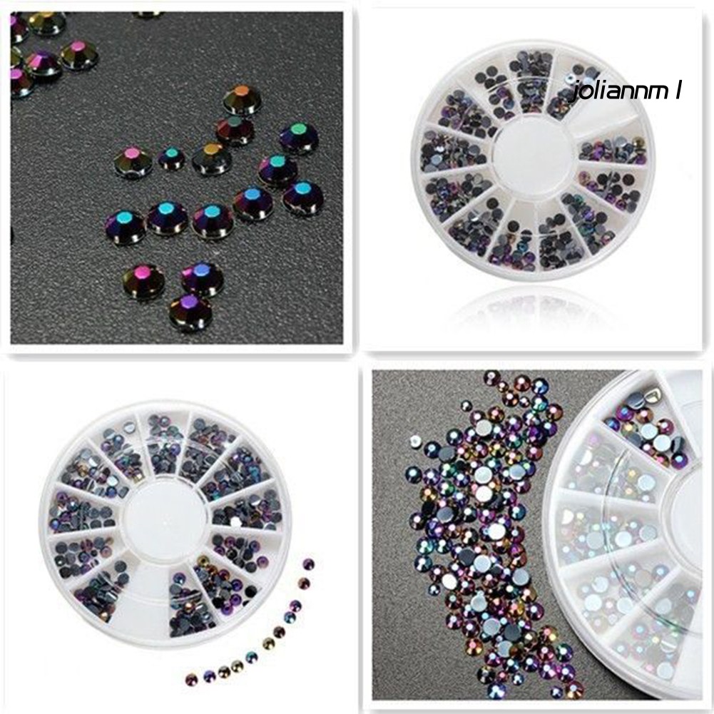 Hộp phụ kiện đính trang trí móng nhiều màu sắc sáng bóng DIY