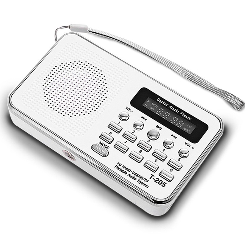 Portable Mini Am Fm Radio Stereo Speaker Support Sd/Tf Card With Usb(White)