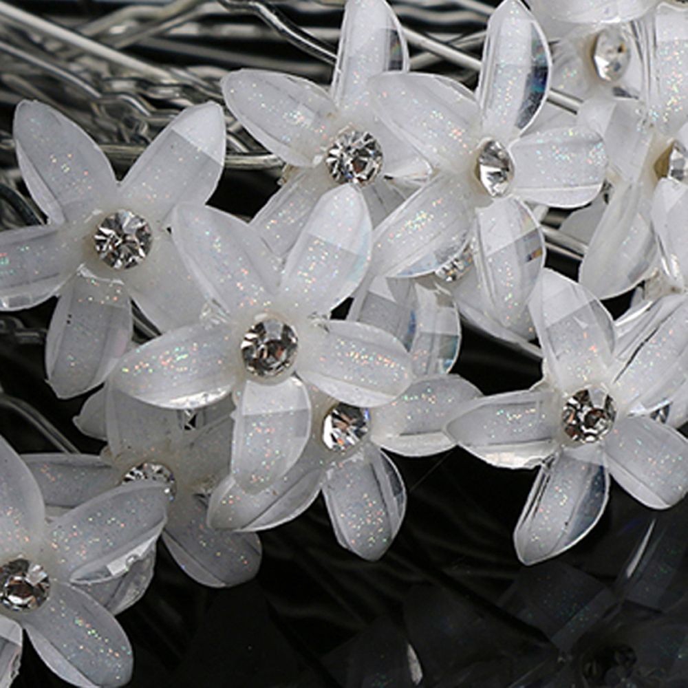 20 cài tóc hình hoa đính đá phong cách thanh lịch