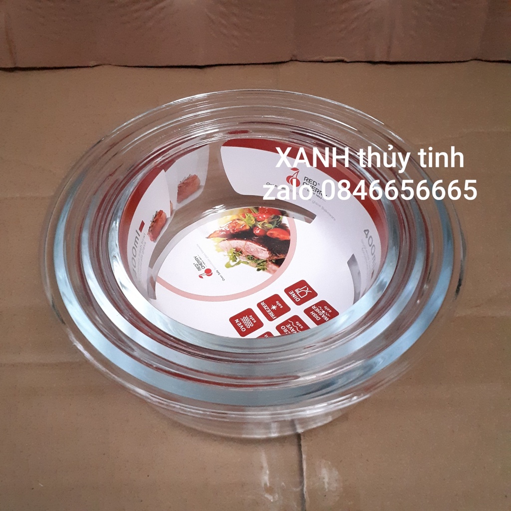 Hộp cơm thủy tinh hình tròn cao cấp (không chọn màu nắp)