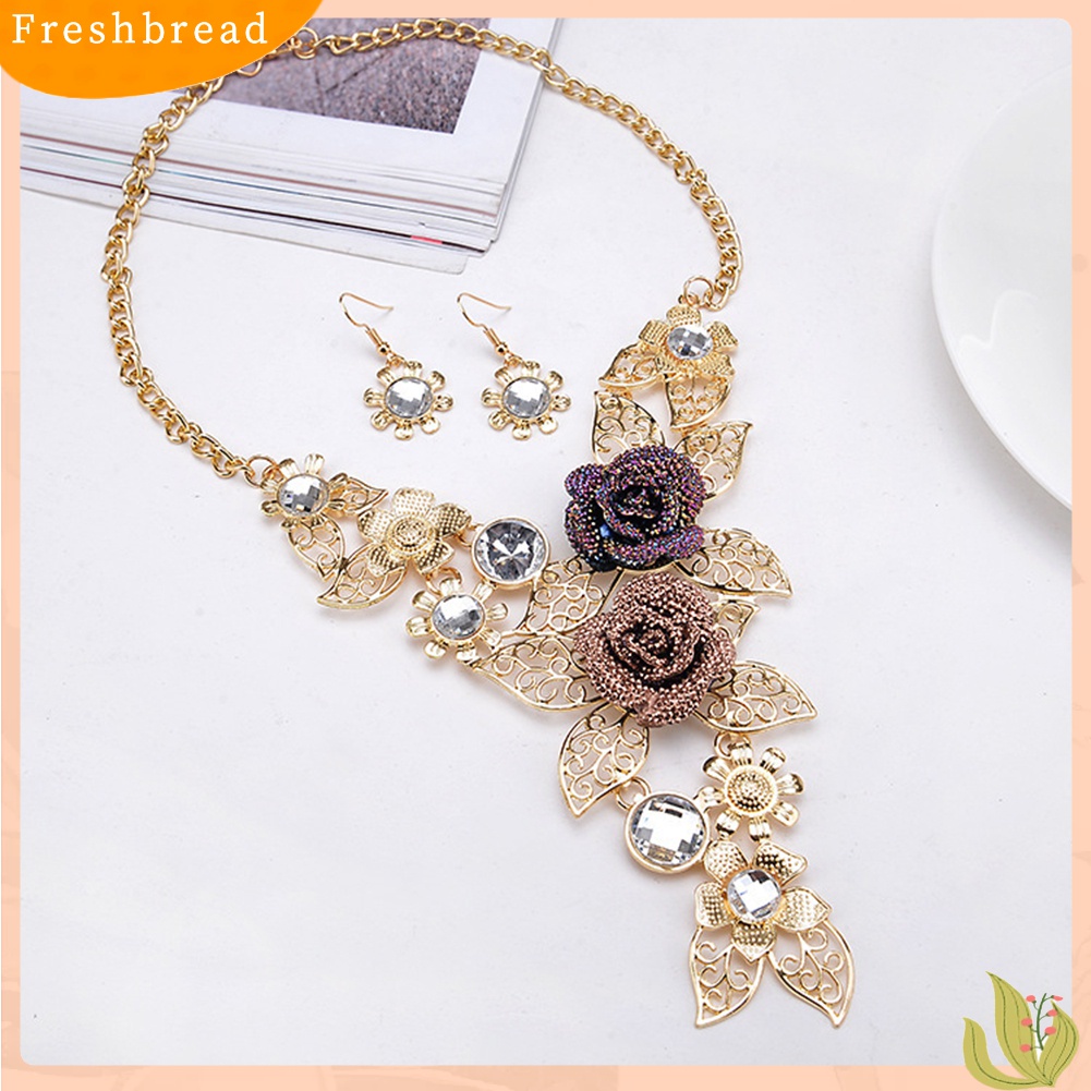 Bộ Đồ Thời Trang Thiết Kế Dễ Thương Cá Tính| Bộ Vòng cổ + Bông Tai HìNh Lá ĐíNh Đá Xinh XắN