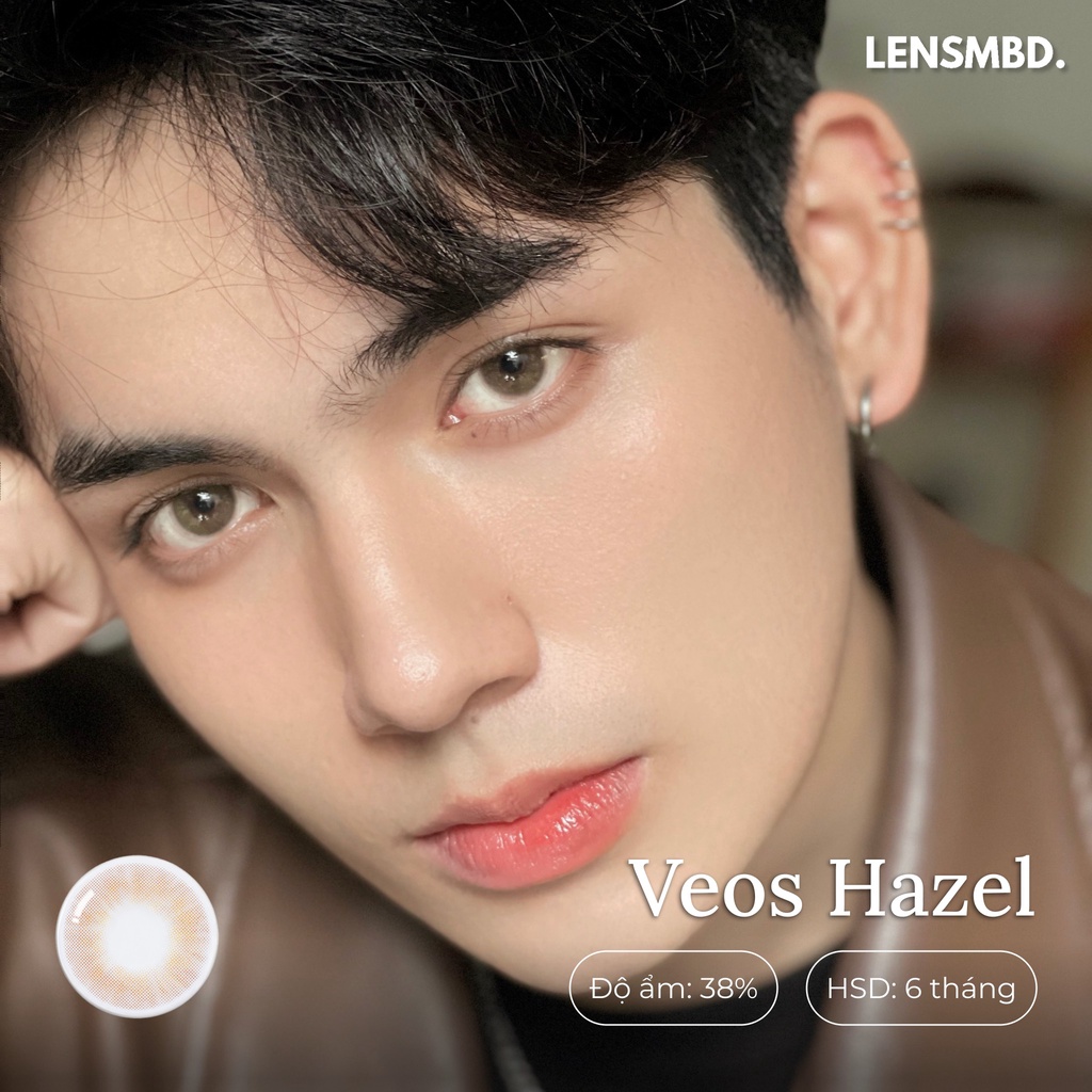 Kính áp tròng LENSMBD màu VEOS BROWN trong veo nâu gỗ trầm ấm UNISEX