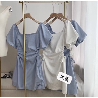 Váy tiểu thư khoét eo ,Đầm dự tiệc trắng ngắn cho nữ