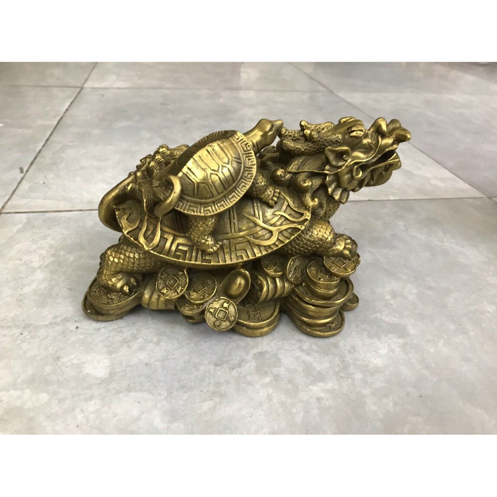 Long Quy rùa cõng con vật phẩm phong thuỷ bằng đồng