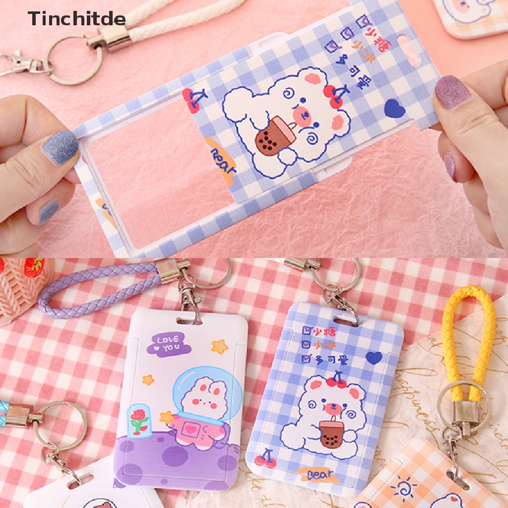 Túi Đựng Thẻ ID Họa Tiết Hoạt Hình Dễ Thương Kèm Móc Khóa Tiện Dụng