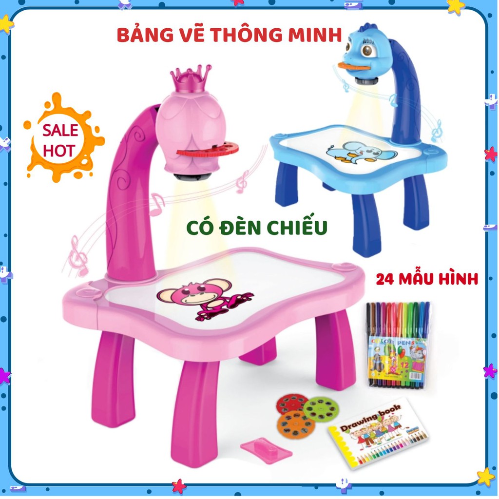 Bàn vẽ thông minh 💥FREESHIP💥 cho bé có đèn chiếu sáng – Bàn tập tô cho bé 24 mẫu, đồ chơi phát triển trí tuệ - DC031