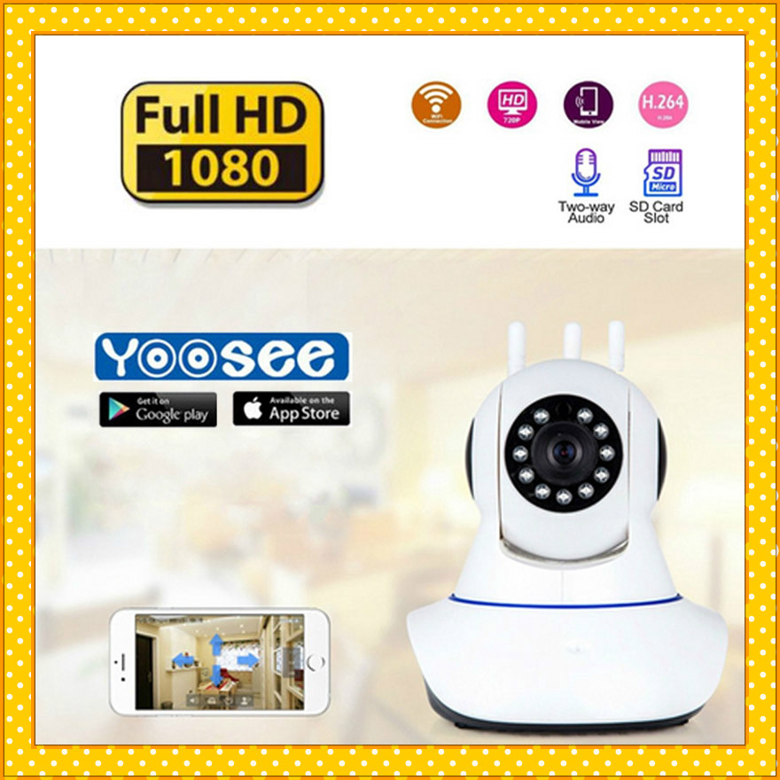 Yoosee Cctv 1080p Bảo mật gia đình Ip không dây Wifi Màn hình nhìn ban đêm Ip Camera 3 Antenna Us Plug