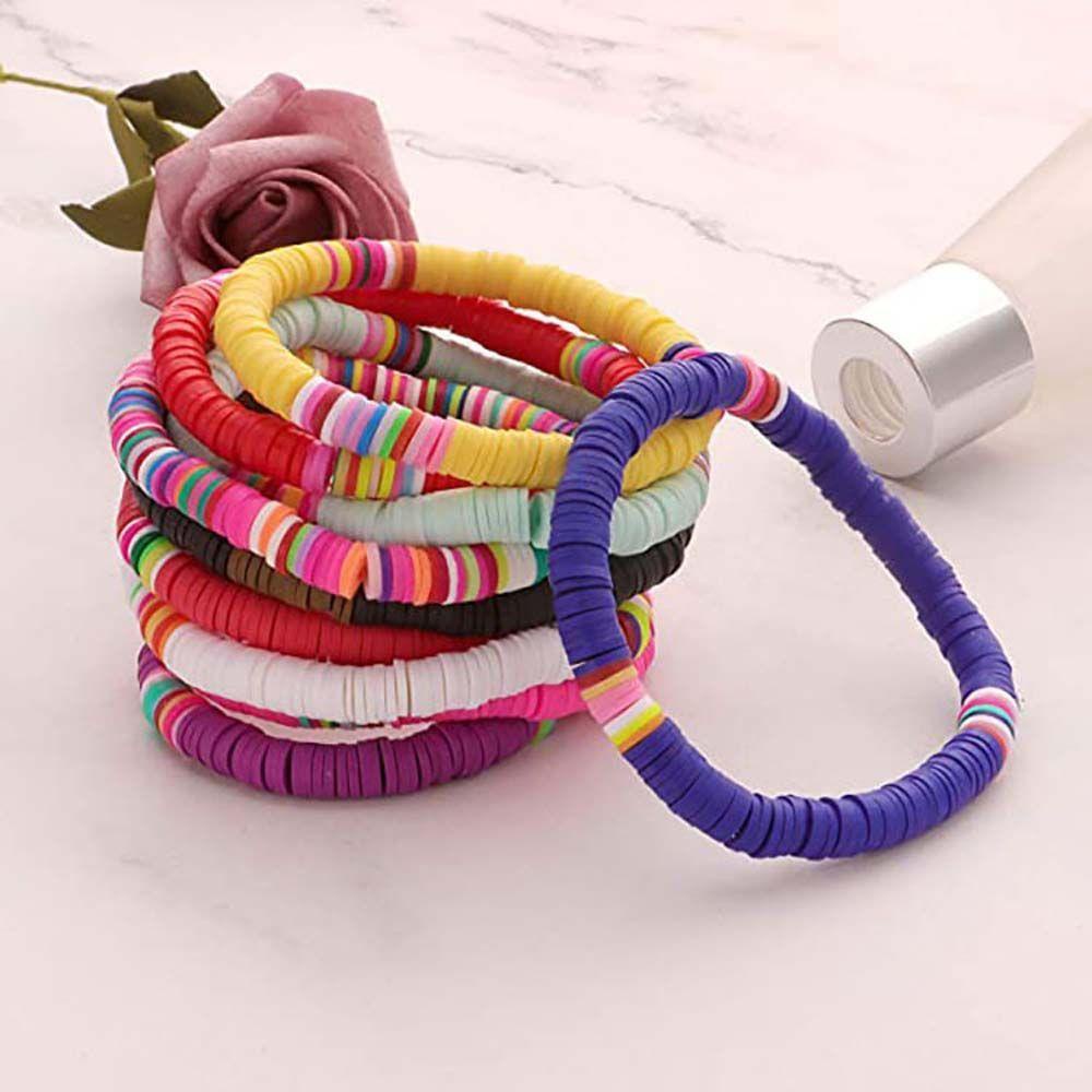 Vòng Tay Đất Sét Co Giãn Nhiều Màu Phong Cách Bohemian Cổ Điển Dành Cho Nữ
