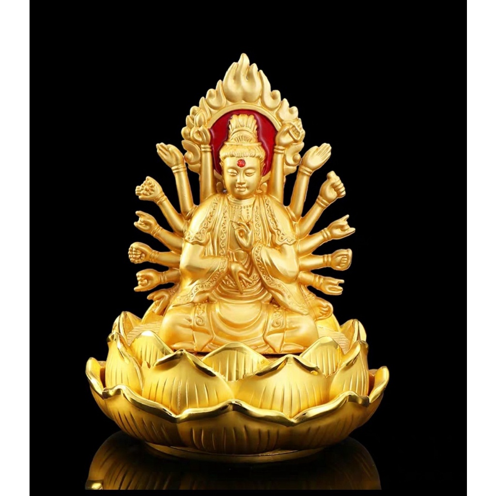 Tượng Phật Bà Quan Âm Nghìn Tay Đài Sen Đặt Taplo Ô Tô