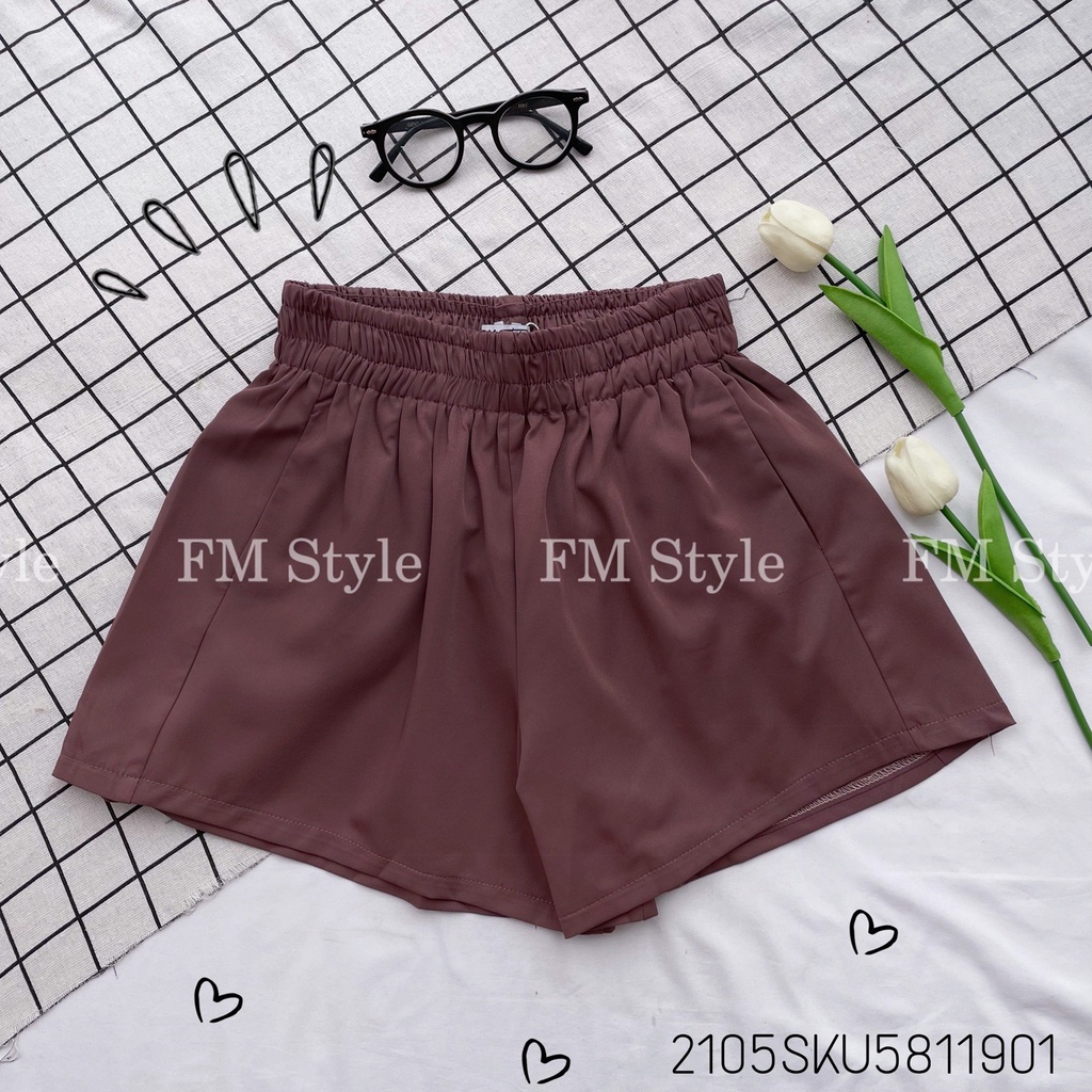 Quần đùi thun nữ FM Style ống rộng bigsize mặc nhà chất vải thun co giãn 4 chiều thoãi mái 210705002