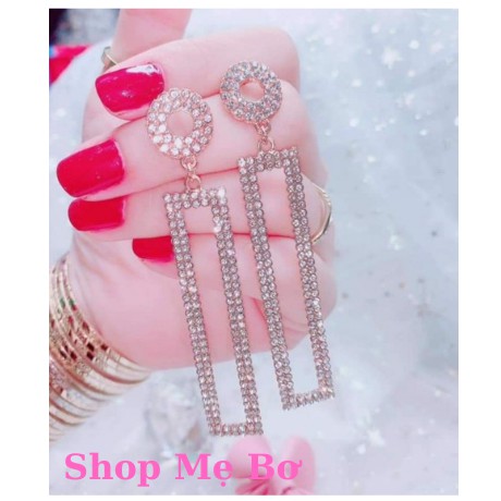 Khuyên Tai Titan Đính Kim Lấp Lánh Cá Tính Nhiều Kiểu Thép Y Tế Siêu Bền Không Dị Ứng Không Gỉ