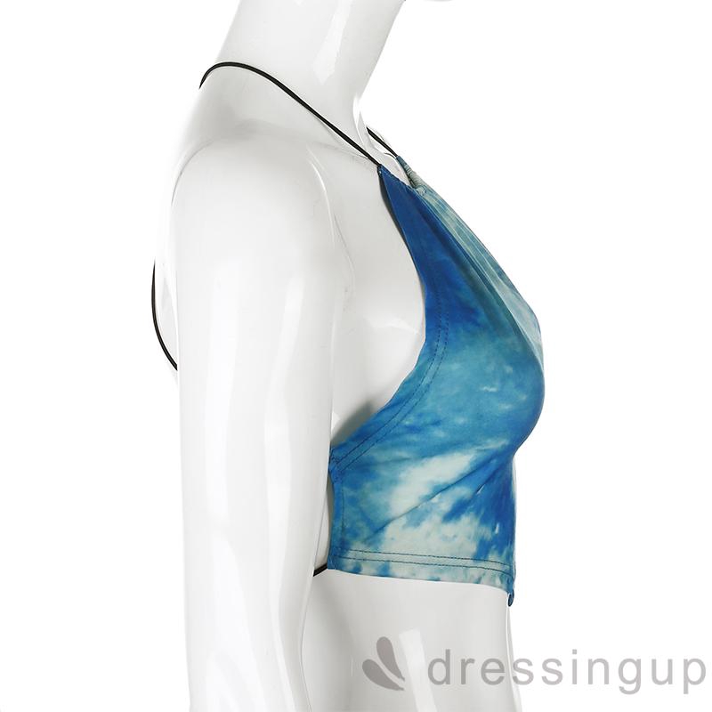 [Mã FAMAYWA giảm 10K đơn 50K] Áo dáng ngắn dây đan chéo sau lưng kiểu cột cổ thời trang cho nữ | BigBuy360 - bigbuy360.vn